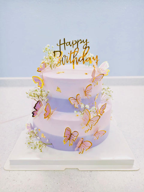 2 TIER BUTTERFLY THEME ( 6 INCH + 8 INCH)
